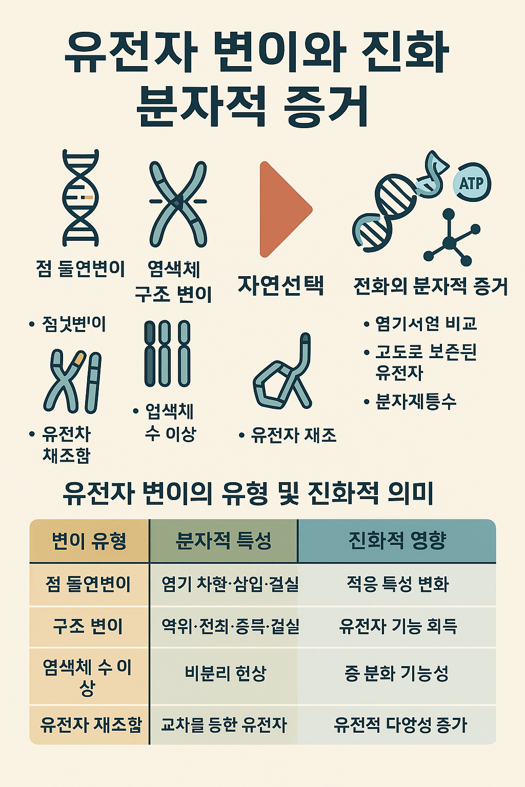 유전자 변이의 발생 원리와 진화의 분자적 증거관련 이미지