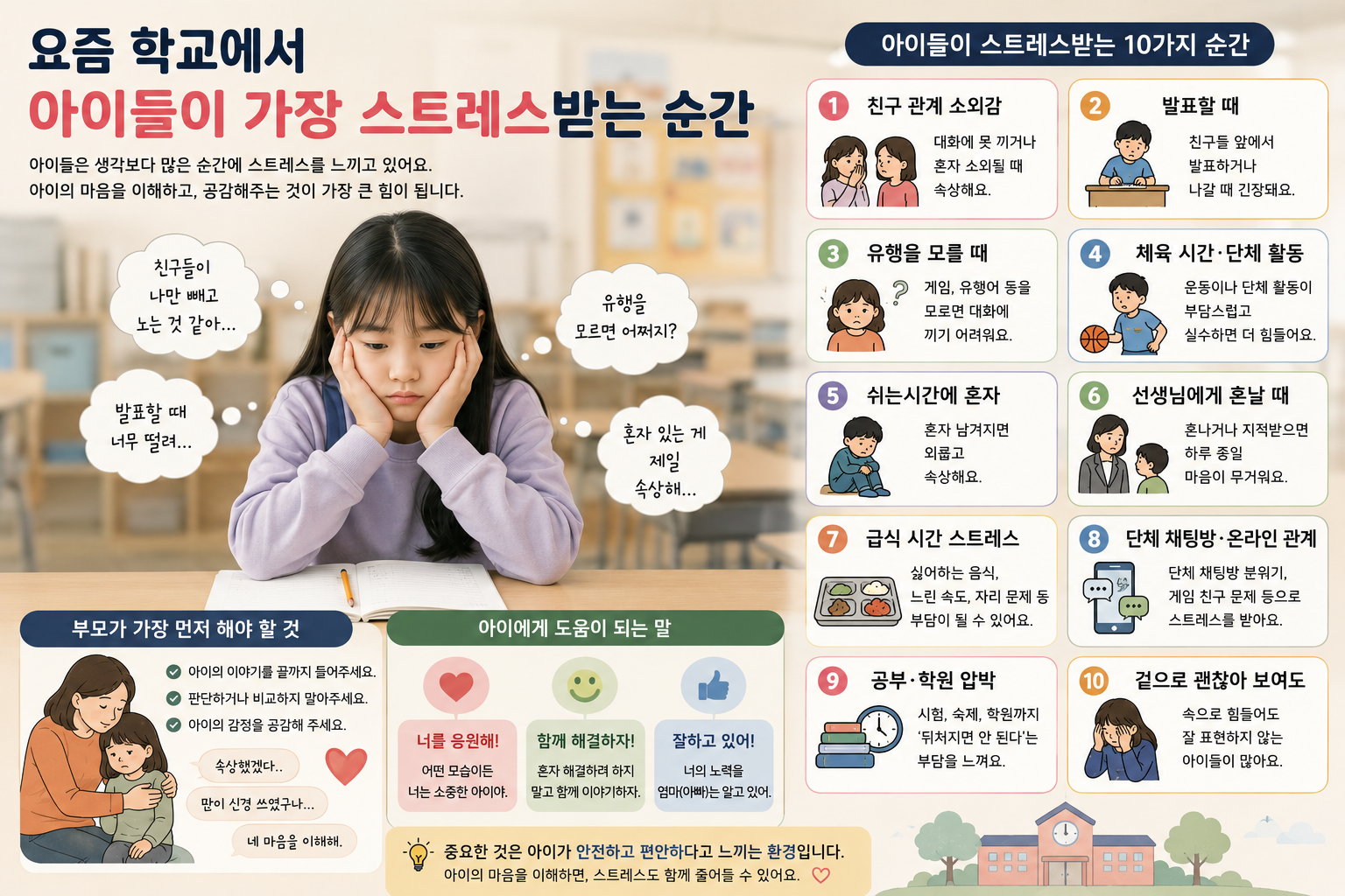 우울한 표정을 짓고 있는 아이