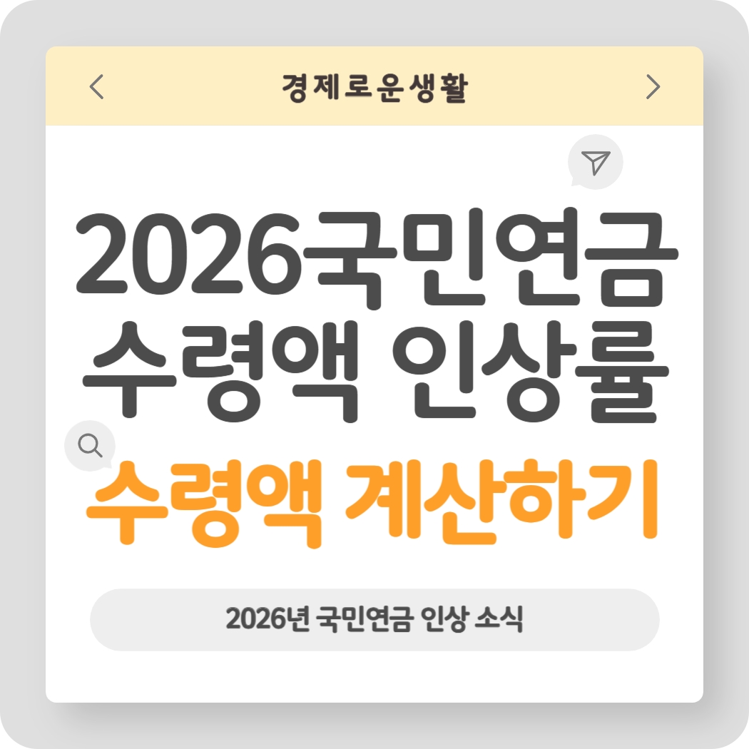 2026국민연금수령액인상률