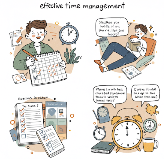 효과적인 시간관리 애니메이션 사진
