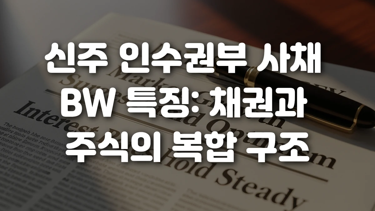 신주 인수권부 사채 BW 특징 채권과 주식의 복합 구조