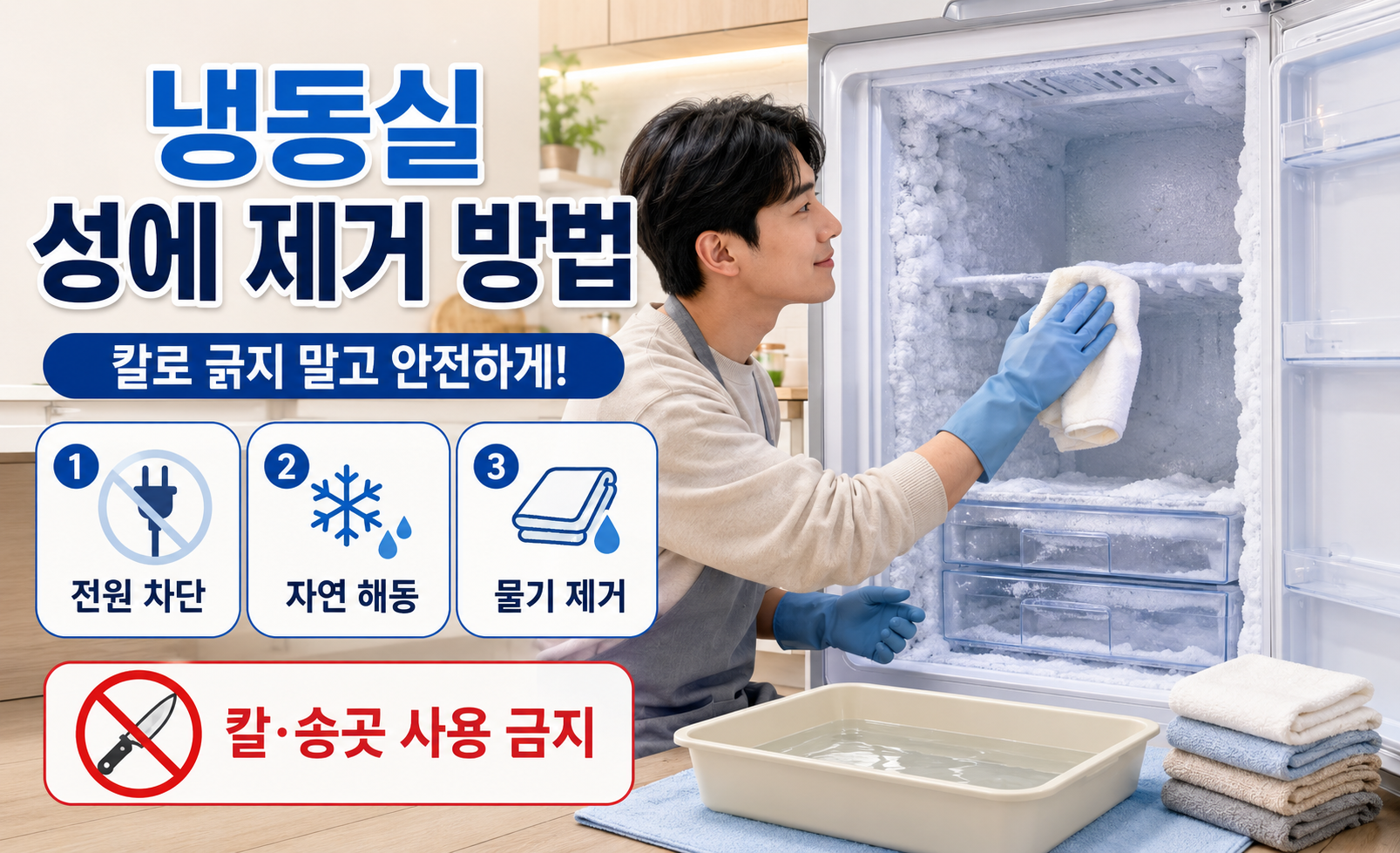 냉동실 성에 제거 방법과 올바른 해동 방법 대표 이미지