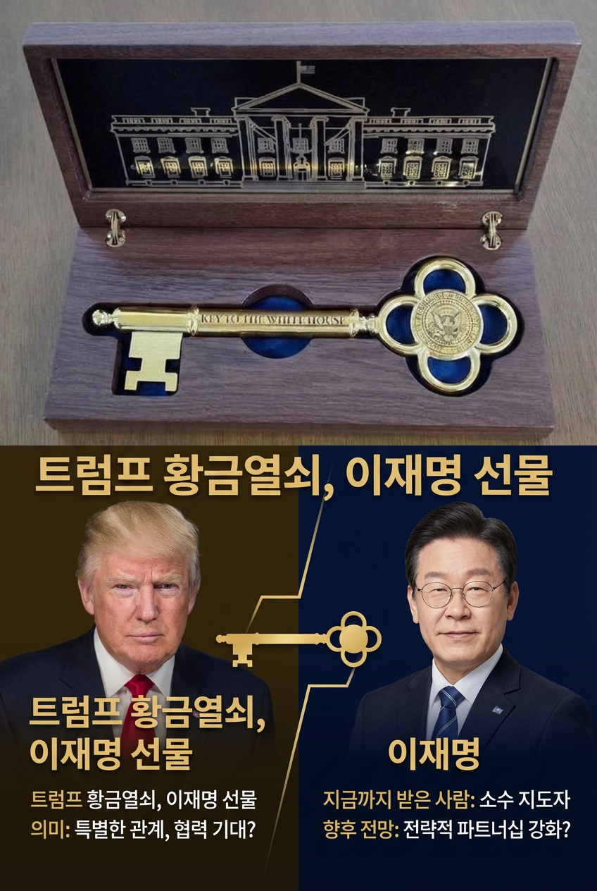 트럼프 황금열쇠 이재명 대통령 선물, 의미 및 지금까지 받은 사람 누구? 향후 전망