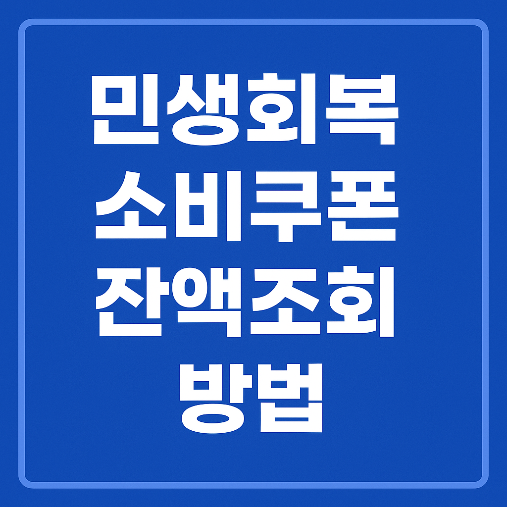 민생회복 소비쿠폰 잔액조회