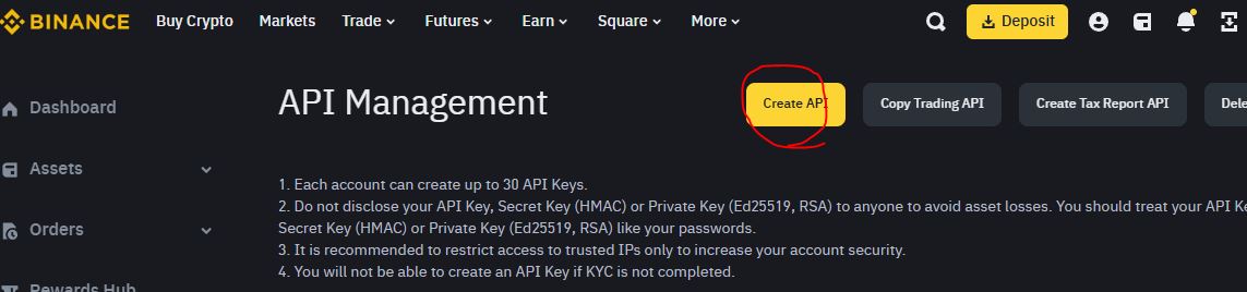 바이낸스 API 발급