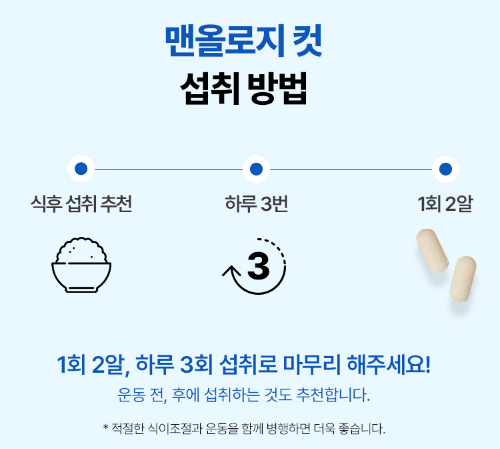 파란통 맨올로지컷 섭취 방법