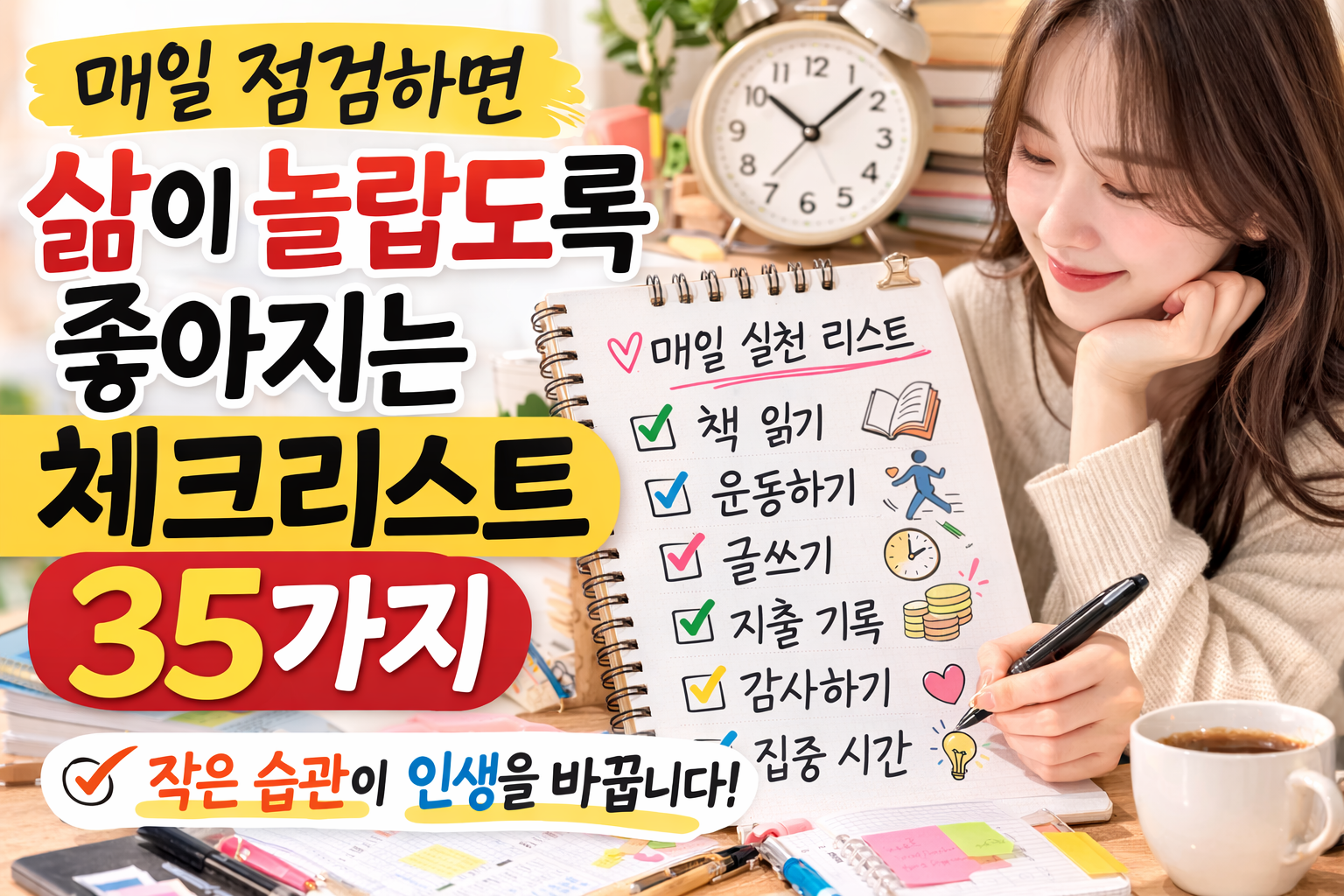 매일 점검하면 삶이 달라지는 체크리스트 35가지 자기계발 습관 관리 방법
