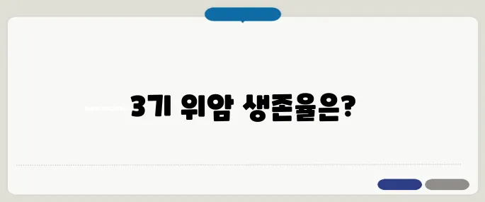 위암 3기 생존율과 치료법