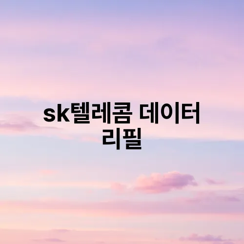 sk텔레콤 데이터 리필