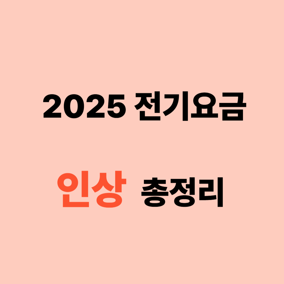 2025 전기요금 인상 총정리