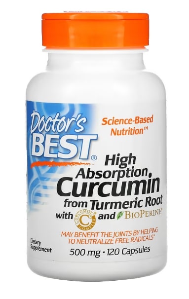 Doctor's Best, 흡수율 높은 커큐민, 500mg, 캡슐 120정