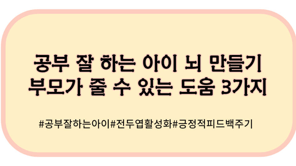공부 잘 하는 아이 뇌 만들기 썸네일