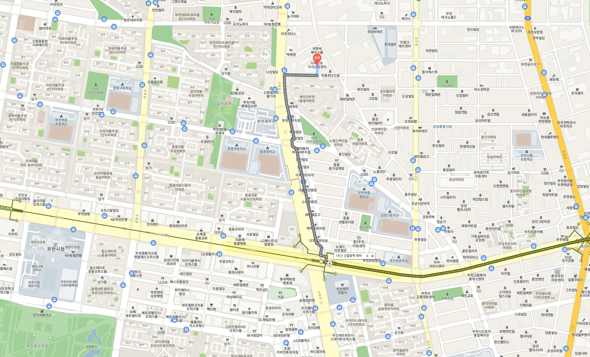 부천 춘의 지식산업센터 가는길