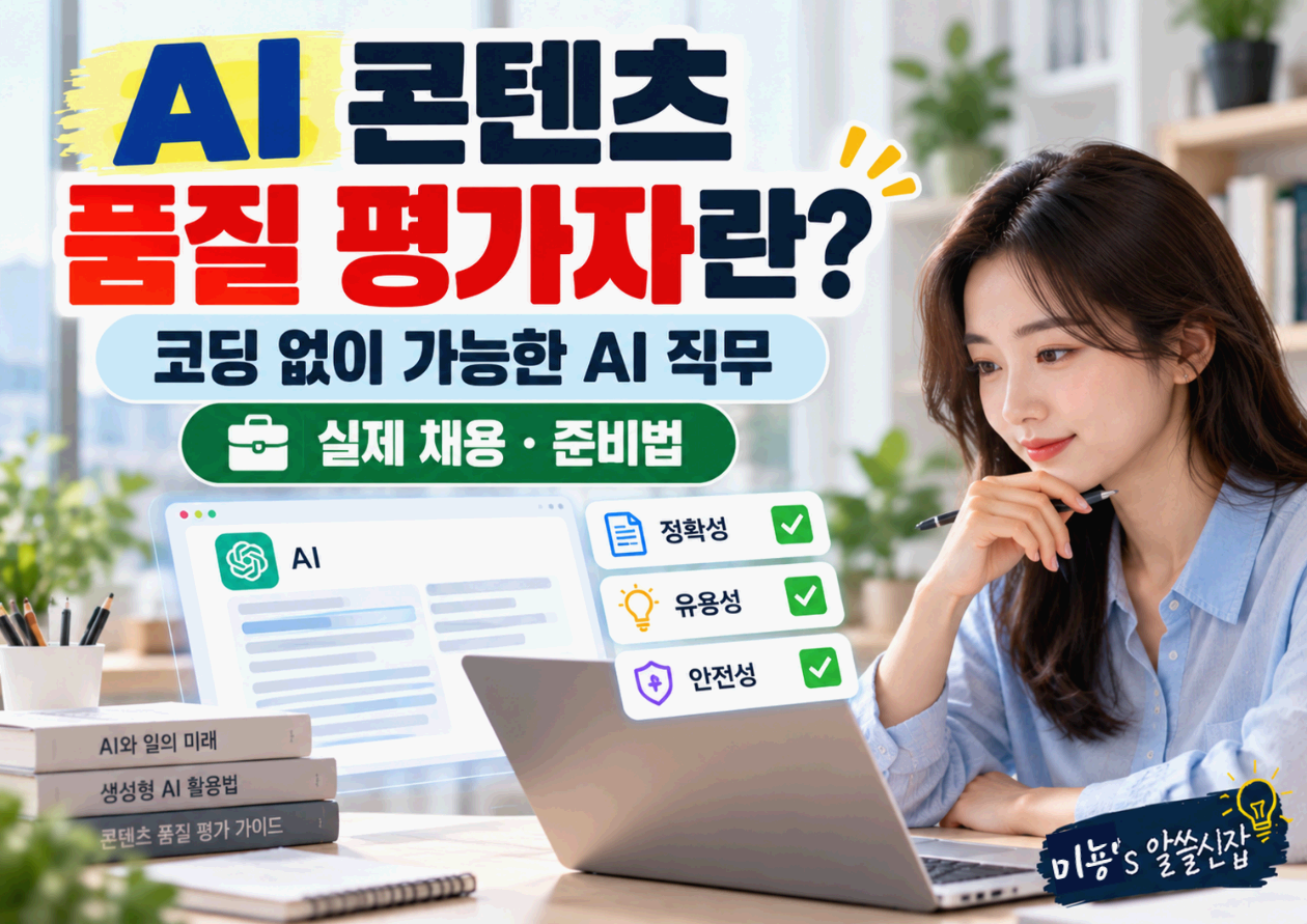 AI 콘텐츠 품질 평가자란?
- AI 응답 평가&middot;콘텐츠 검수, 코딩 없이 가능한 신직업