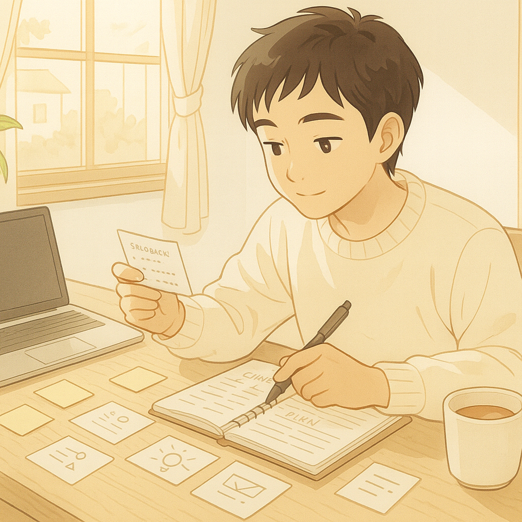 블로그 정리하는 모습