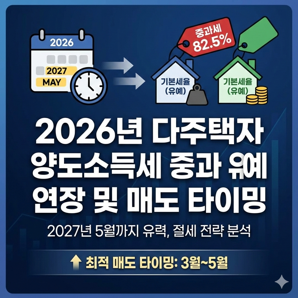 2026년 다주택자 양도소득세 중과 유예 연장 확정과 매도 타이밍 분석