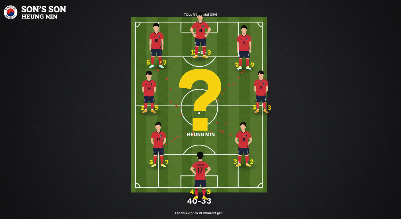 손흥민이 빠진 한국 축구 대표팀 전술 보드 이미지
