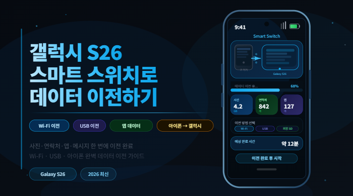 갤럭시 S26 스마트 스위치 데이터 이전 방법