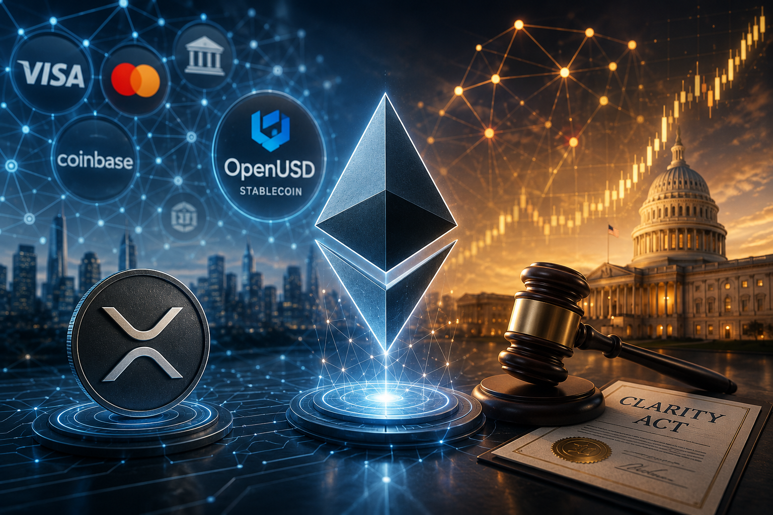 코인 시장 분석 (이더리움, XRP, 클래리티법)