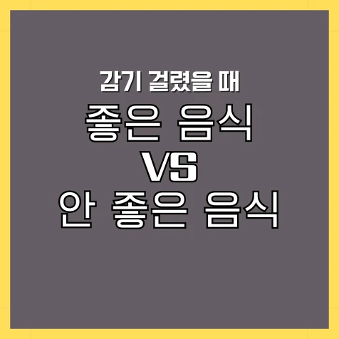 감기에 좋은 음식 VS 감기에 나쁜 음식