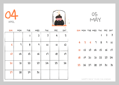 하얀 배경 달력