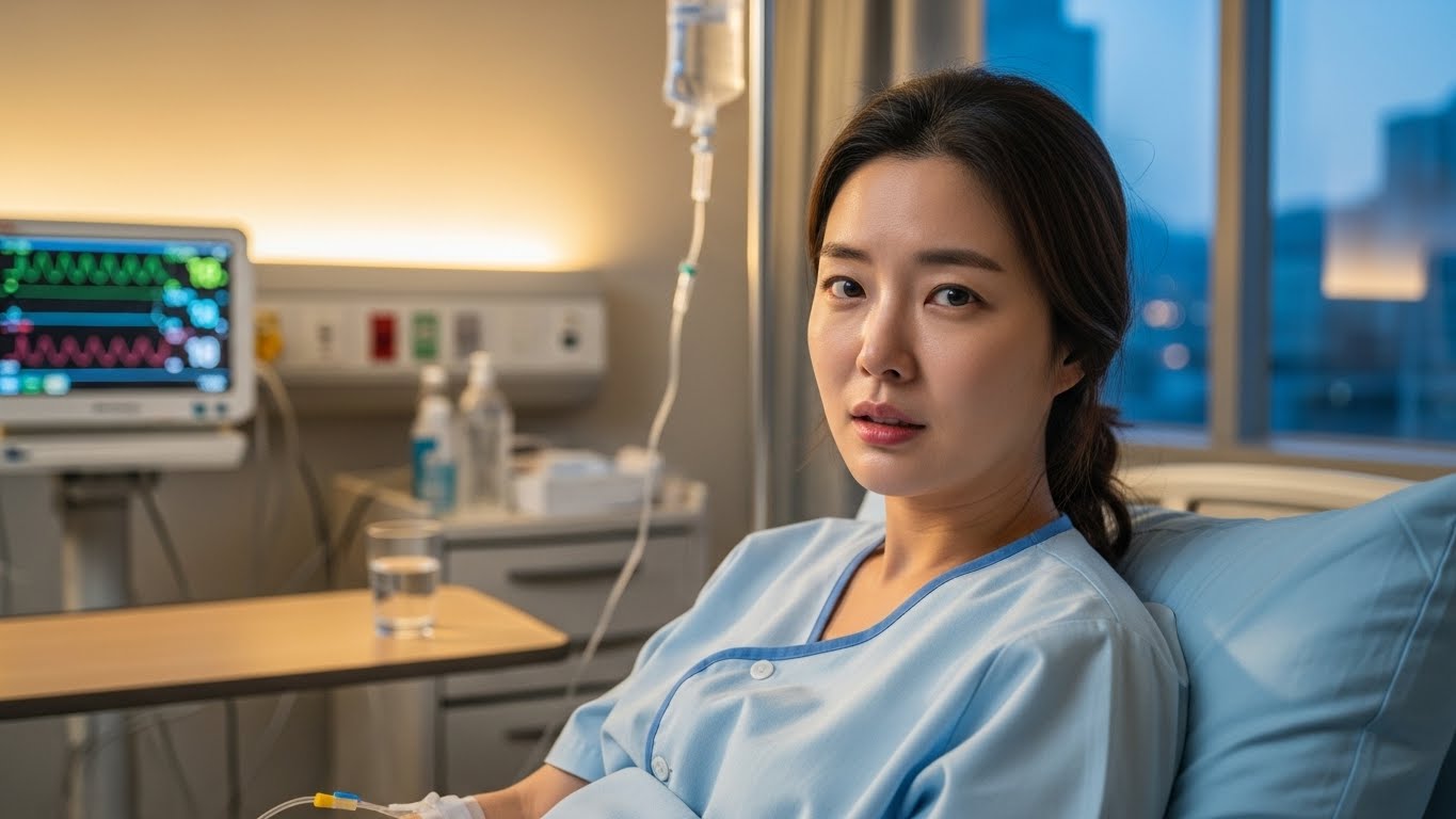 가운데 배가 아픔