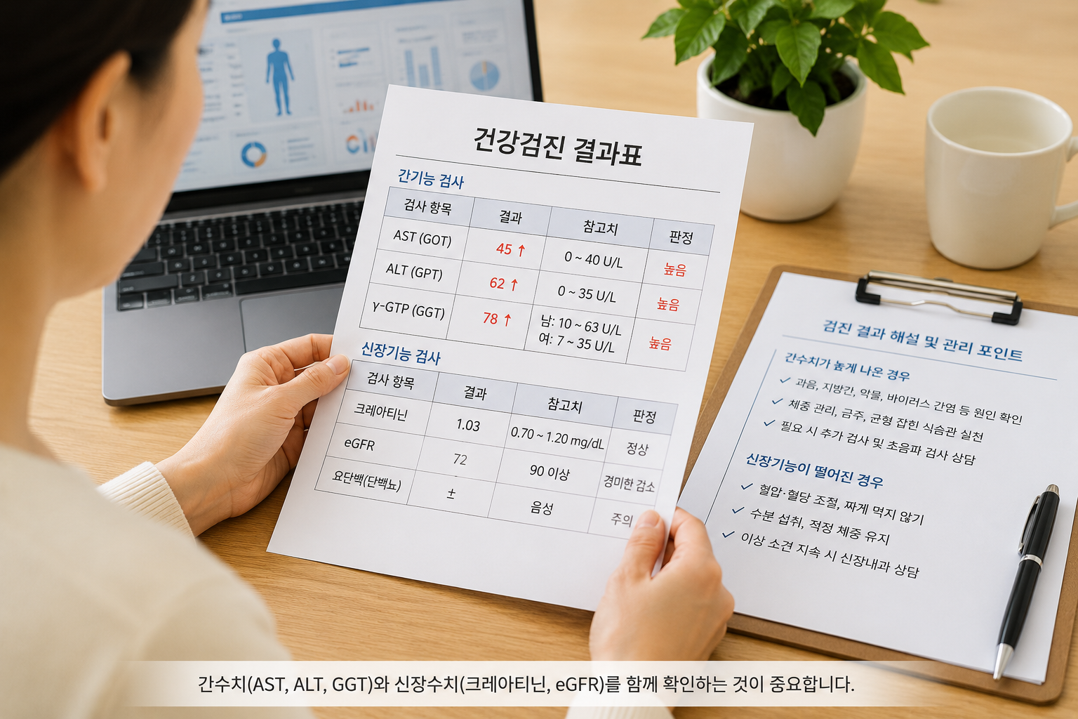 건강검진, 간수치, 신장기능, AST ALT, eGFR, 크레아티닌