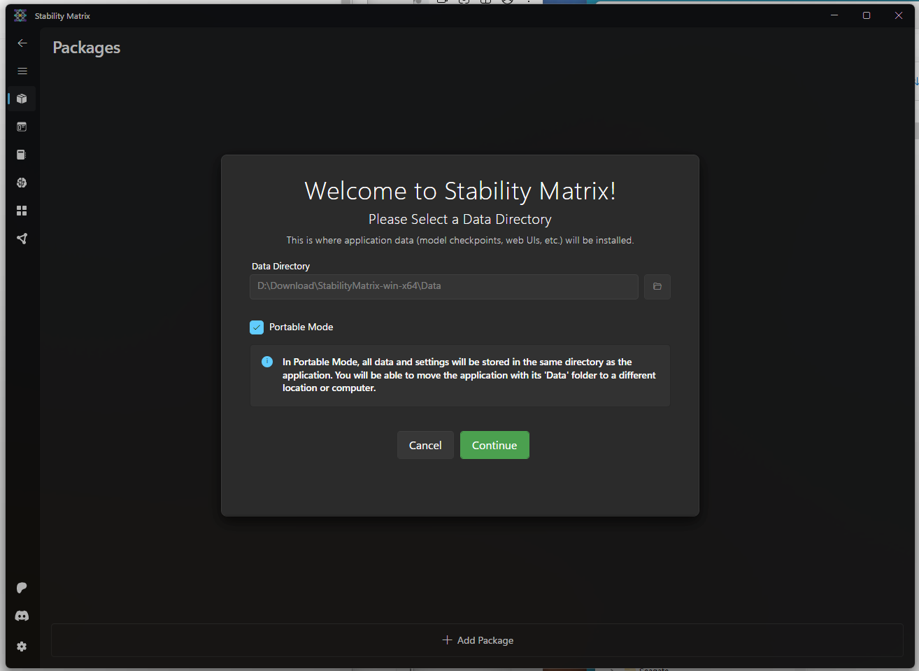 Stability Matrix portable mode