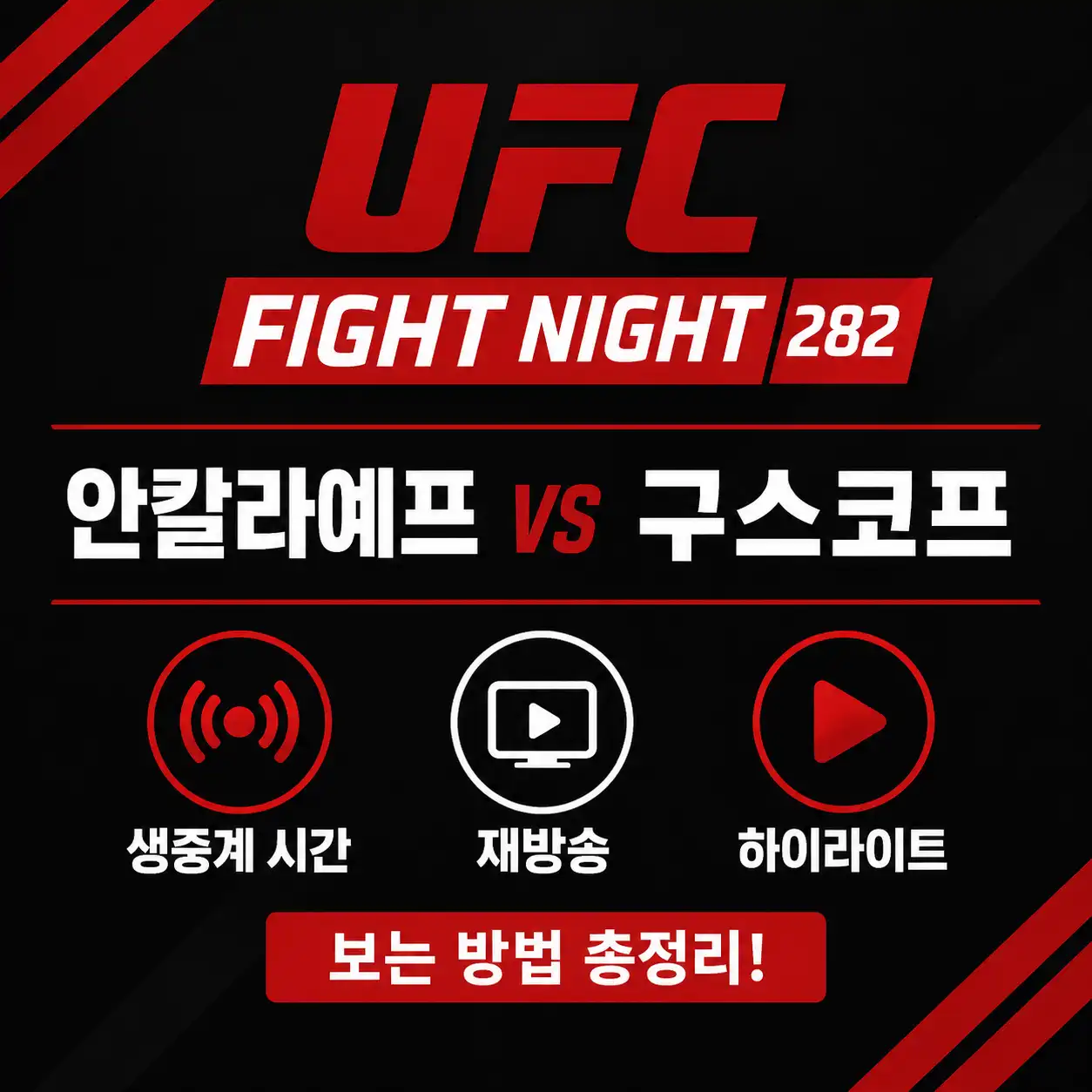 UFC fight night 282 안칼라예프 대 구스코프 경기 생중계 정보를 담은 글의 썸네일