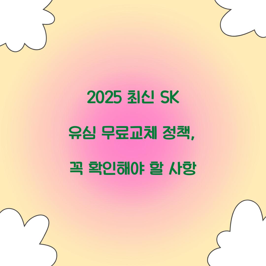 2025 최신 SK 유심 무료교체 정책