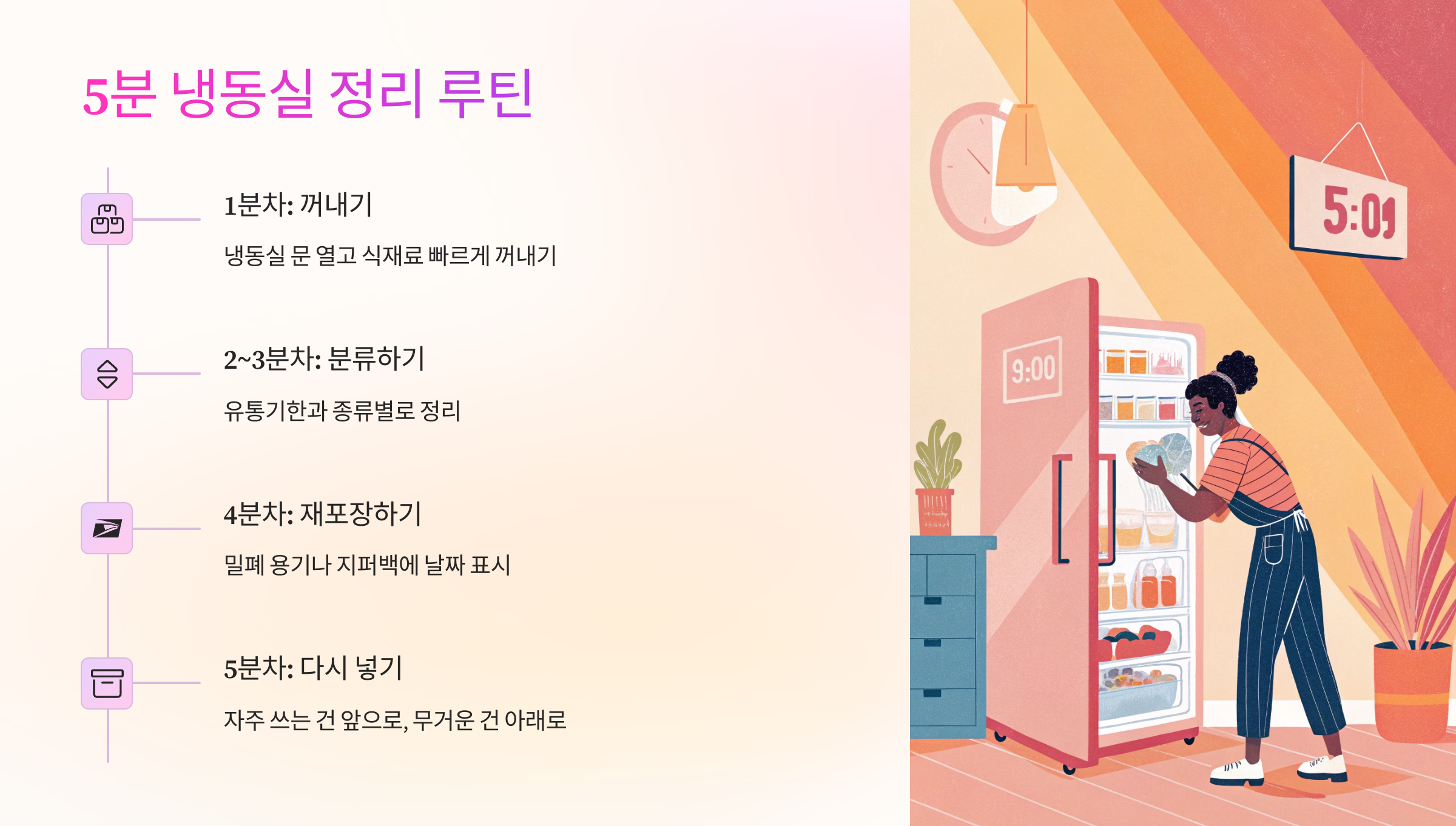 🕔 단 5분! 퇴근 후 냉동실 정리법