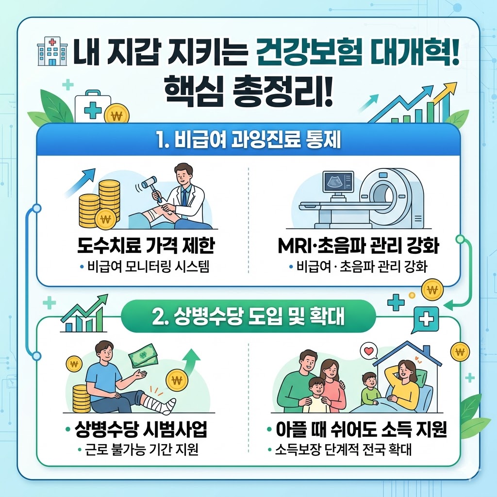 도수치료 가격 제한부터 아플 때 받는 상병수당까지 핵심 총정리!