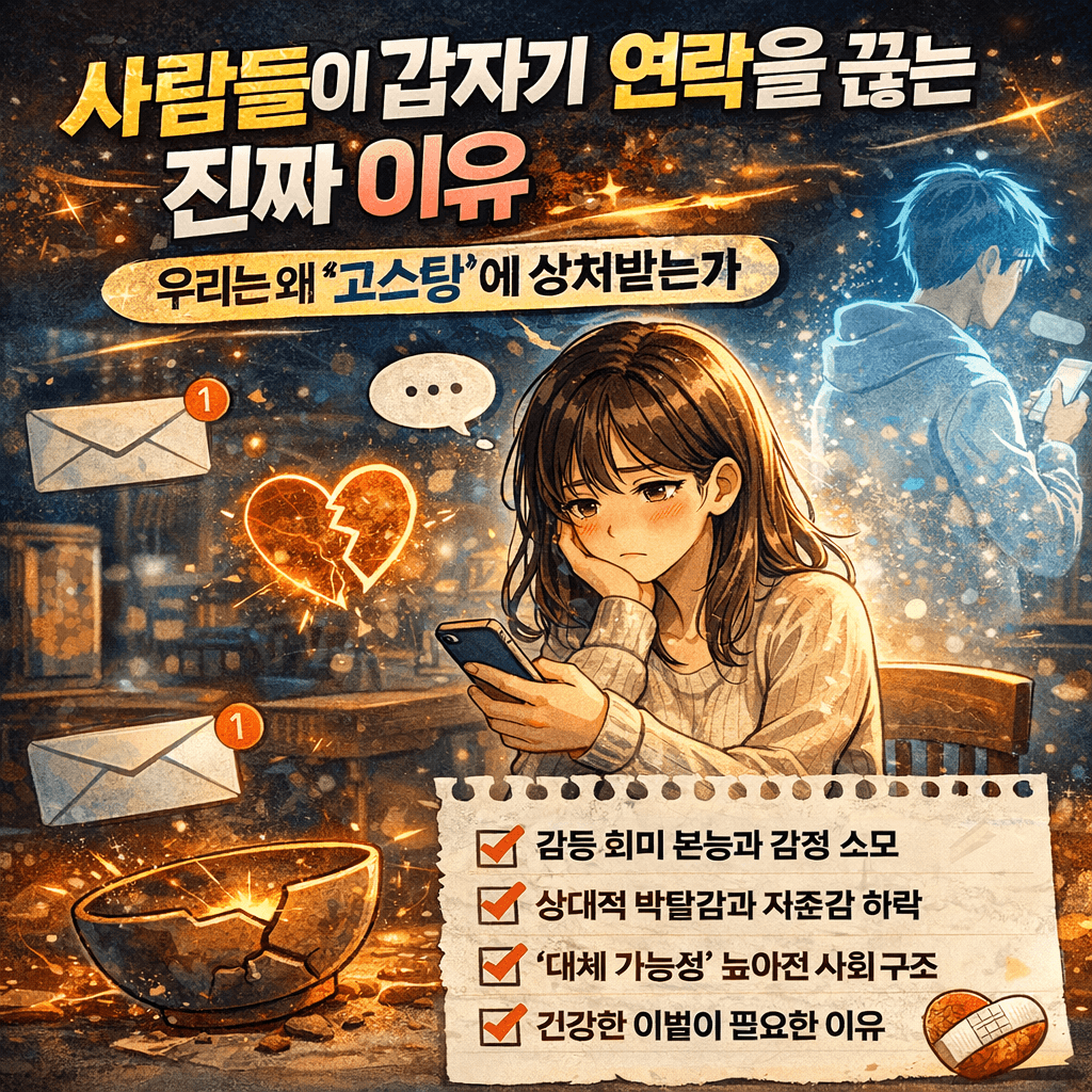 사람들이 갑자기 연락을 끊는 진짜 이유 (고스팅 심리)