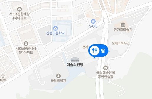 한정식집-담-지도