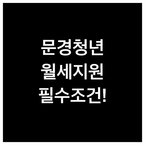 문경시 청년월세 신청 전 확인할 자격..