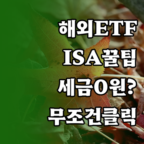 ISA 계좌 손익통산 활용한 해외 E..
