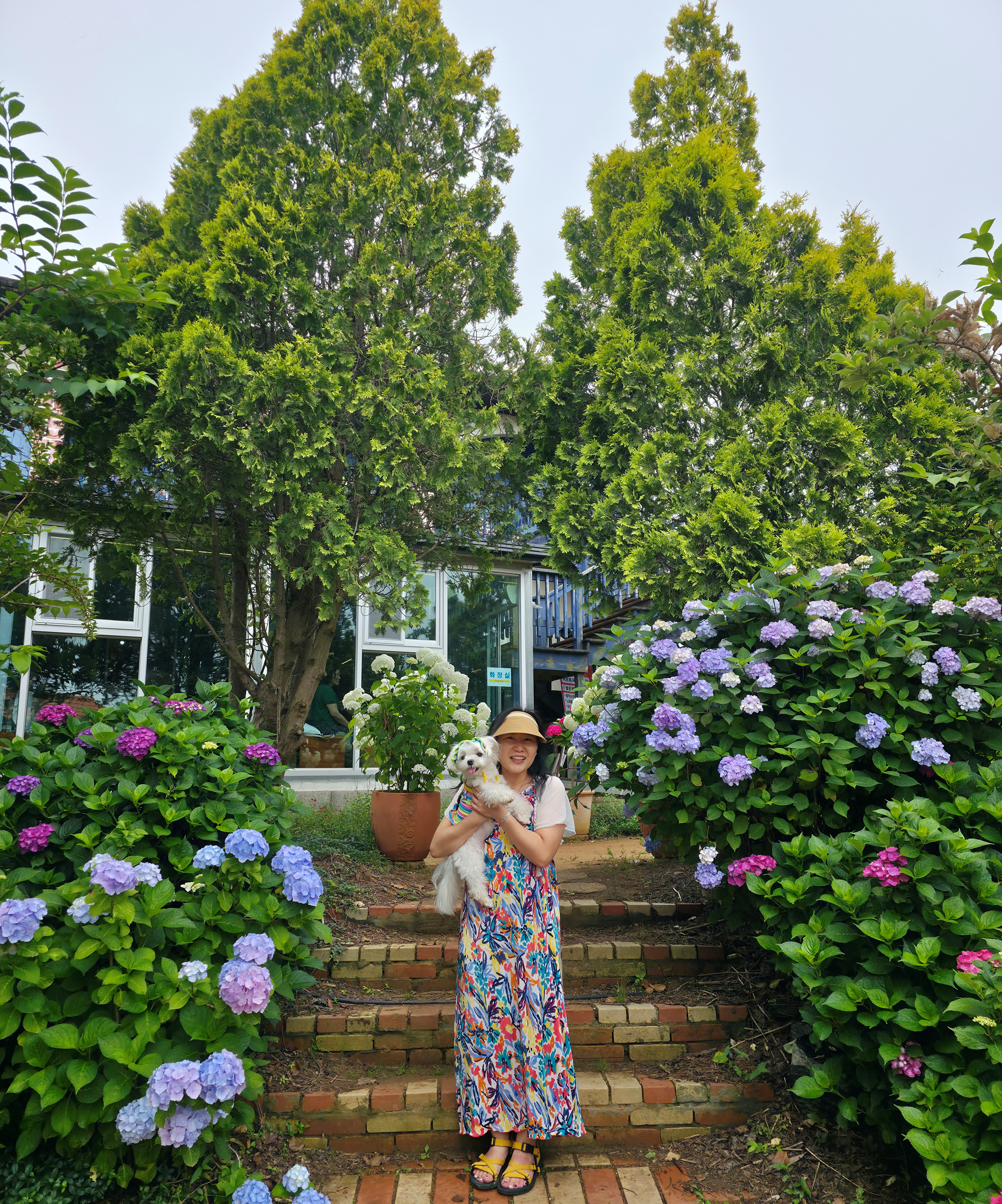 팜카밀레 허브농원에서 라떼와 찍은 사진