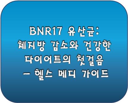 bnr17 유산균