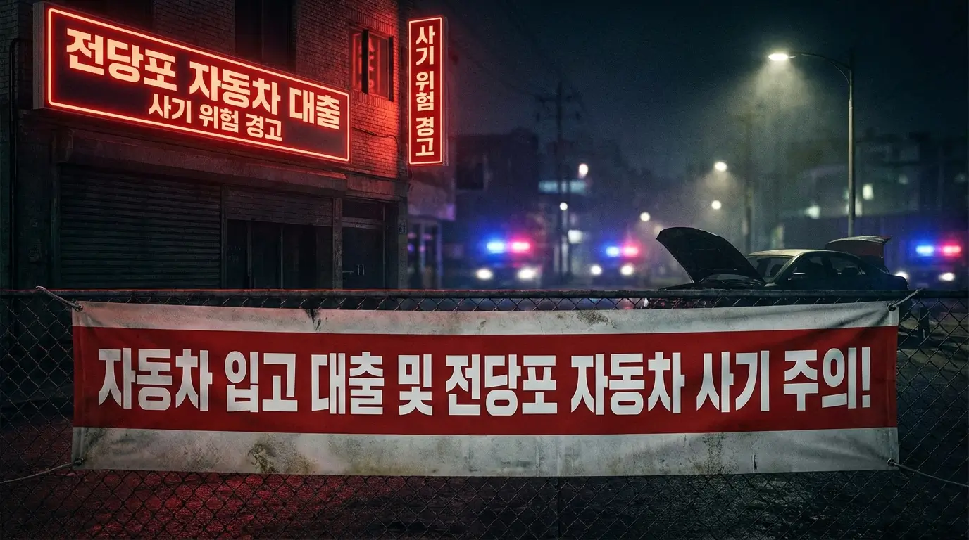 자동차 입고 대출 및 전당포 자동차 사기 위험성 경고