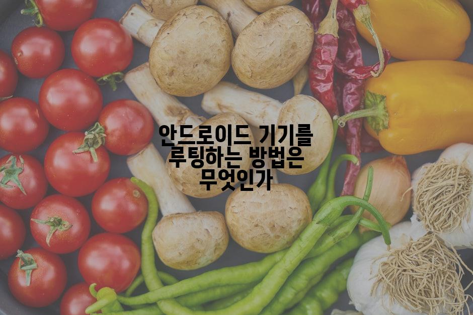 안드로이드 기기를 루팅하는 방법은 무엇인가