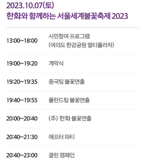 2023 여의도 불꽃 축제 명당 추천