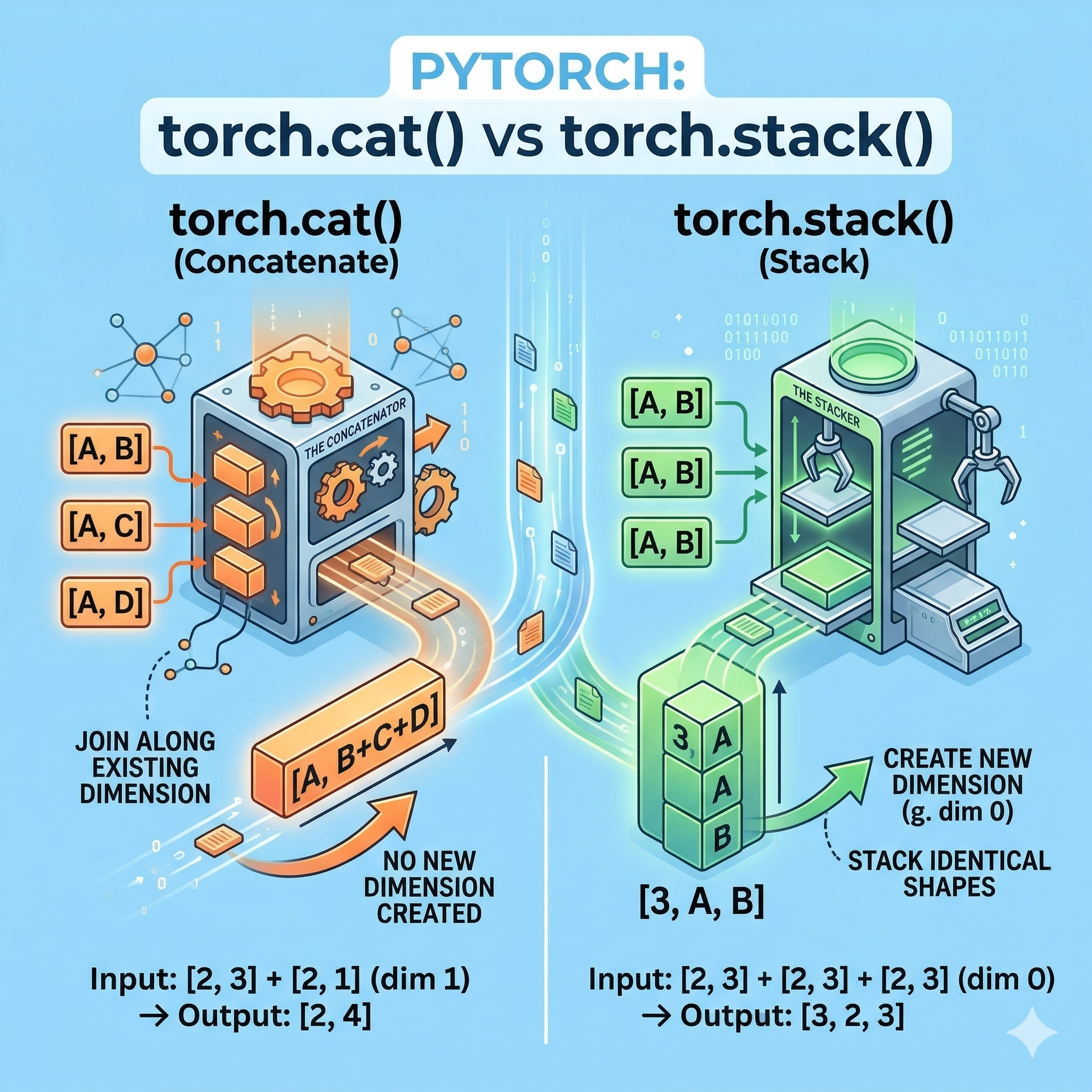torch.cat()과 torch.stack()