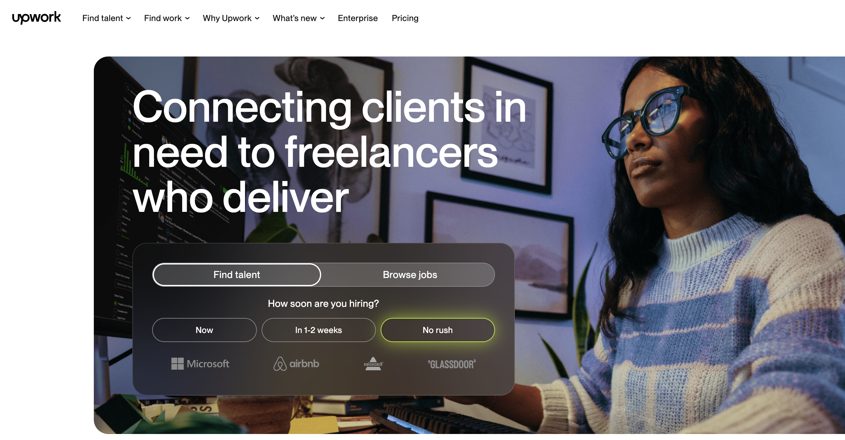 Upwork 홈페이지