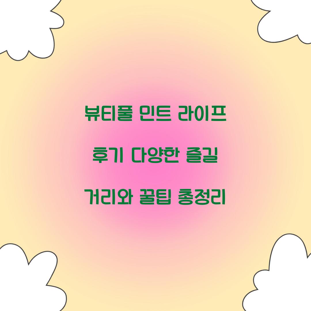 뷰티풀 민트 라이프 후기