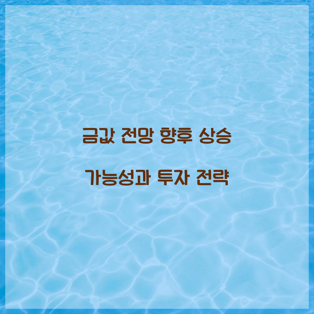 금값 전망 향후