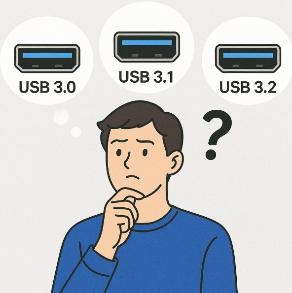 USB 3.0 3.1 3.2 차이와 속도 다른 이유