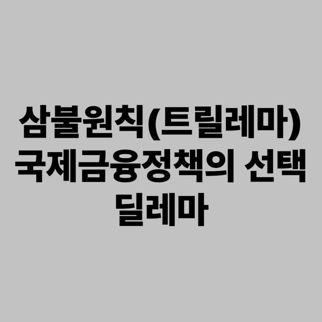삼불원칙(트릴레마): 국제금융정책의 선택 딜레마