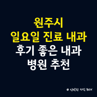 원주시 일요일 진료 내과 병원, 후기 좋은 내과 병원 추천