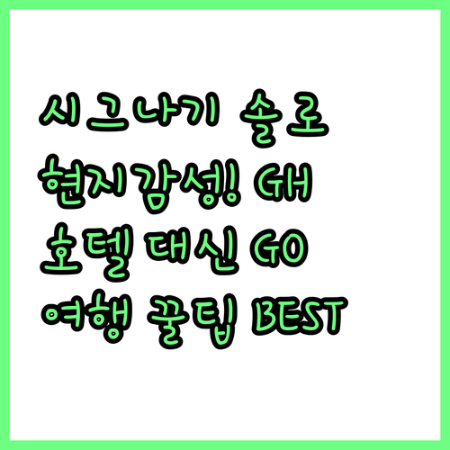 시그나기 솔로 여행 맞춤 숙소 뷰 좋..
