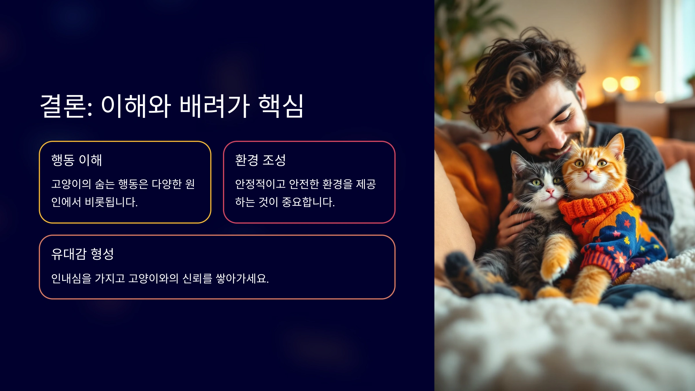 고양이가 갑자기 숨으려는 행동의 원인과 해결법